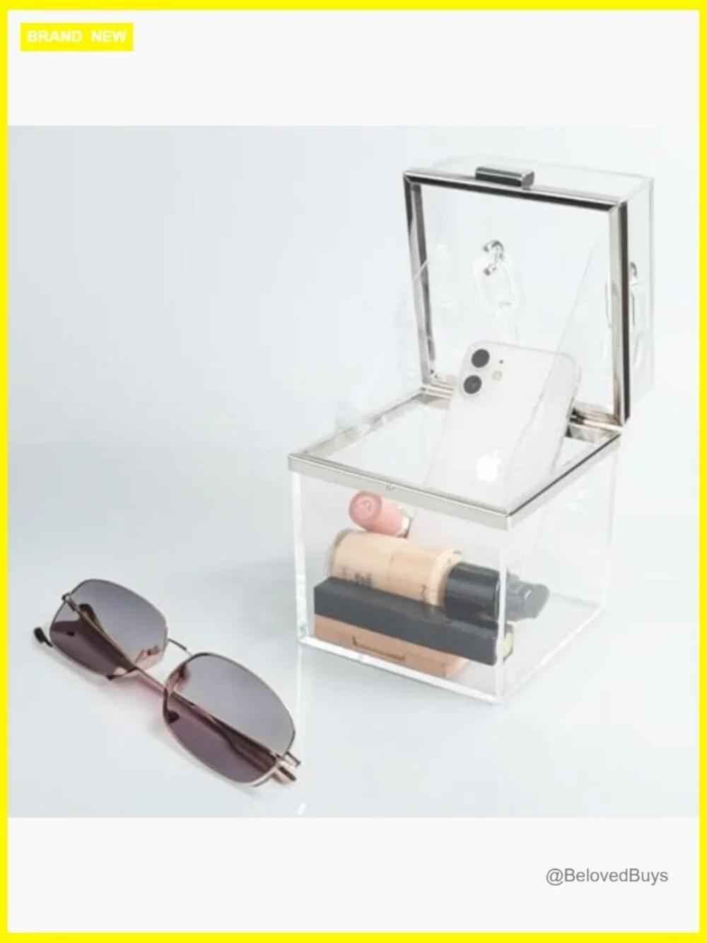 Clear Acrylic Clutch Bag Transparent Crossbody Evening Chain Strap